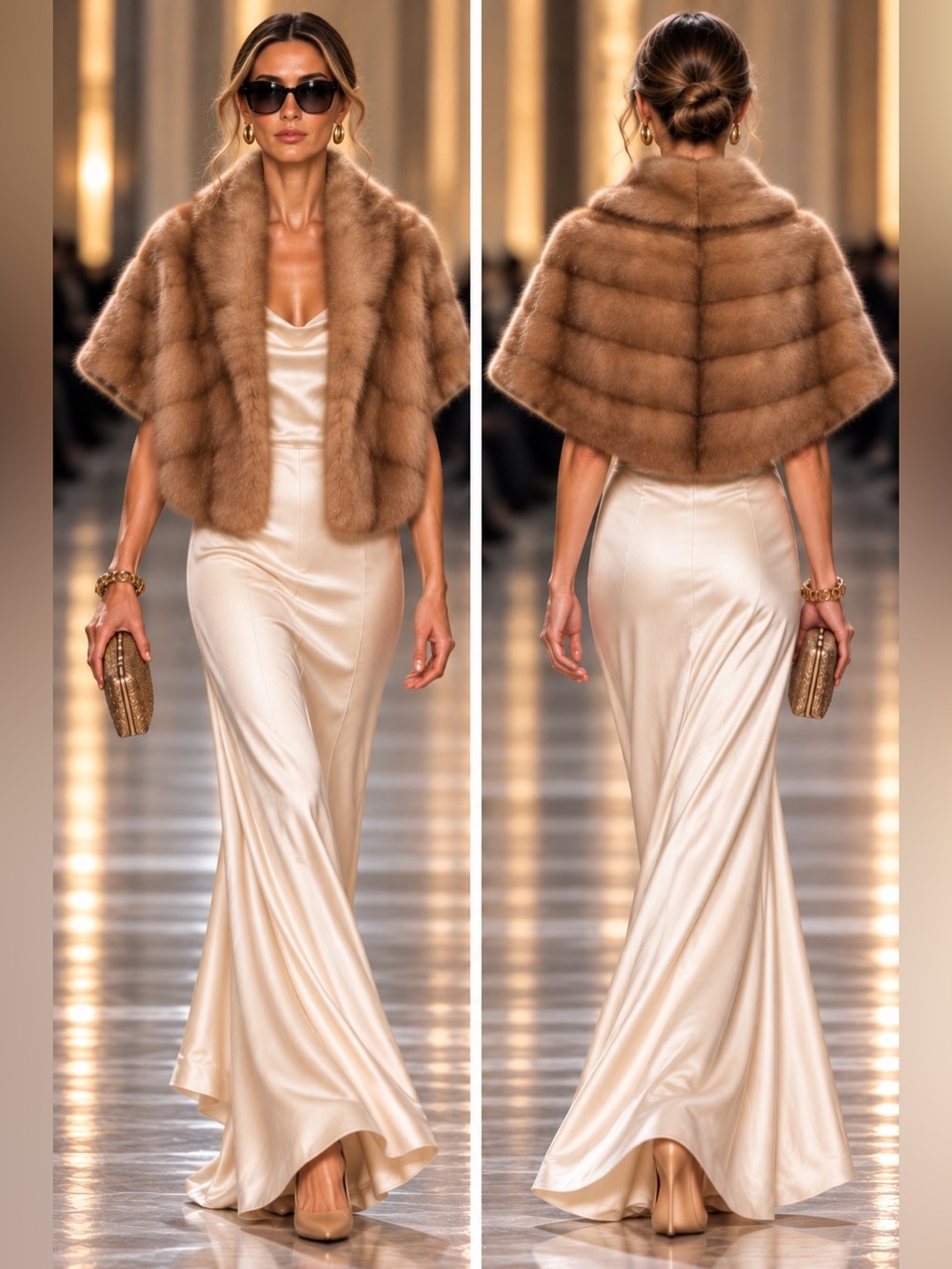Vintage Genuine Fur Stole – Rich Caramel Brown